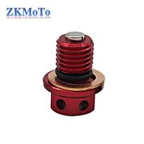M12X1.5 Universal Motorcycle CNC Aluminum Oil Drain Plug Bolt Screw For Yamaha Kawasaki Honda CB250F CB300F CB400F CB500F Parts raudona