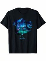 Avatars Na'vi In Pandoras Jungle At Night With Logo T-Shirt S įvairiaspalvis