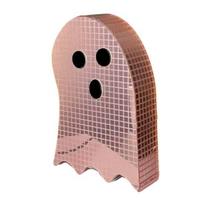 Halloween Disco Ghost Figurine Glitter Mirror Disco Ghost Table Sign for Tiered Tray Table Centerpiece Party Favors Left rožinė