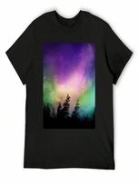 Aurora Borealis Night Sky T-Shirt Anime Anime Figures Shirts Graphic Shirts Graphic Tee unisex S įvairiaspalvis
