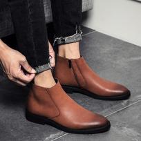 British Style Soft Ankle Spring Autumn Chelsea Boots Men Black Brand Fashion Casual Daily Walking Footwear for Males 41 ruda