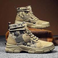 Non Slip High Top Ankle Boots for Men Autumn Early Winter Street Style Cloth Casual Walking Footwear for Young Men 39 geltona