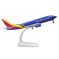 Lietas lėktuvo modelis Žaislinis lėktuvas Southwest Airlines Boeing 737 B737 Metalo lieto lėktuvo modelis su važiuokle 20cm karališkos mėlynos spalvos