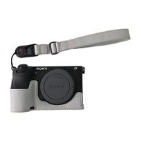 PU Leather Camera Half Case for Sony A6700 Battery Opening Cover Skin