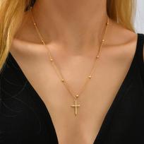 925 Sidabro Kryžiaus Karoliai Paprasto Stiliaus Pakabukas Choker Religiniai Papuošalai Moterims Išskirtinė Dovana auksas