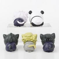 6CM Jujutsu Kaisen Anime Figure Itadori Yuji Satoru Gojo Napping Cat PVC Q Version prone 4Pcs/Set Model Toys Gift Collection