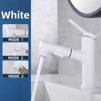 Vonios kriauklės maišytuvas Praustuvo Ištraukiamas maišytuvas karšto ir šalto vandens maišytuvas Vandens čiaupas Viena anga vonios kriauklėms Maišytuvo čiaupai include 60cm hose balta
