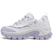 Skechers Hi-Ryze Lace Cake Shoes Fabric Synthetic Leather Comfortable Low-Top Dad Shoes Women sneaker White Purple 177229-WLV 37.5