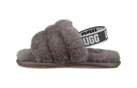 UGG FLUFF YEAH Slide Children's Sandals Charcoal Gray Pre school 1098579T-CHRC 27.5