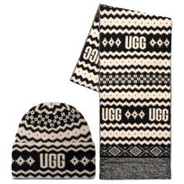 UGG Acrylic Knit Scarves Unisex Black/White 103604 F