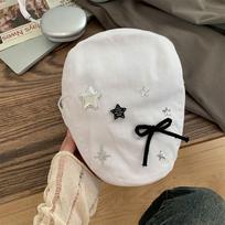Bow Retro Star Forward Berets Cotton Female Artist Hat Autumn Y2k Painter Hat  Outdoor balta