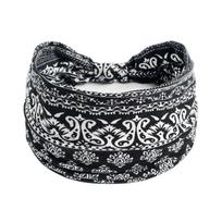 Elastic Turban Headwear Bohemian Headband Cotton Stretch Wide Yoga Hair Band Fashion Extra Large Women Headwrap For Dance Biker