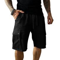 Men’s Summer Casual Woven Cargo Shorts with Multiple Pockets and Drawstring Waist for Outdoor Work and Wear XXXL juoda