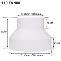 New ABS Exhaust Pipe Reducer Adapter White Portable Ventilation Pipe Fittings Ducting Connector 16mm