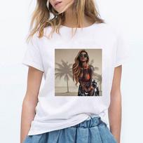 Fashion Cool Melanin Black Tattoo Girl T Shirts Women O Neck Short Sleeve Harajuku Tshirt Kawaii.Png 2XL