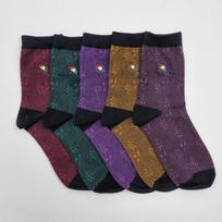 5 Pairs of Arnold Palmer Women's Mid-Length Socks with Maple Pattern 5 pairs (color mix)