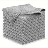 Microfiber Kitchen Cleaning Cloths Thickened Absorbent Dish Towels Multi-Purpose Oil Water Absorption Cleaning Rags for Home and Car Use One Size pilka