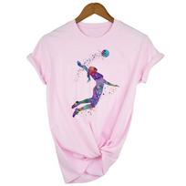 Women Clothes Watercolor Volleyball Girl Graphic Print T Shirt Femme Korean Style T Shirt Female S