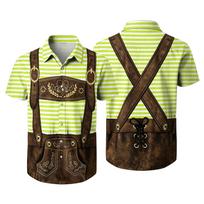 Men's Short Sleeve Button Up Shirt Oktoberfest Style Beer Festival Print Casual Loose Fit Party Shirt with Vintage Inspired Design XXXL balta