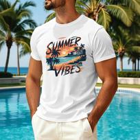 Men’s Summer Short Sleeve Crew Neck Ice Silk T Shirt with Hawaiian Print Casual Sun Protection Quick Dry Top M balta