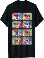 80s 90s Cassettes Theme Party Costume Outfit unisex Wounisex Kids T-Shirt S įvairiaspalvis