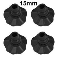 4 vnt. reguliuojami kempingo kėdės pėdų padėkliukai, atsparūs dilimui, kempingo taburetės kojelių dangteliai, žvejybos kėdė 4PCS-15mm black