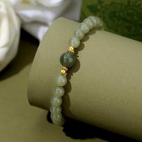Tichia S925 Sterling Silver Hetian Jade Women's Bracelet - Chinese Style Jadeite Beaded Design 925 Silver