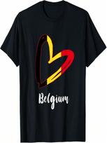 Belgian Roots Heart Belgie Belgian Flag Belgique Belgium T-Shirt S įvairiaspalvis