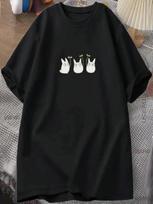 Cute Chibi Forest Spirit T Shirt unisex Wounisex Funny Animal Printed Tshirt Cotton Casual Loose Short Sleeve Y2k Clothes Streetwear S įvairiaspalvis