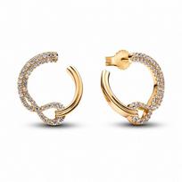 Pan Jia Gold Diamond Infinity Heart & Teardrop Stud Earrings - Fashionable Valentine's Day Accessory for Women & Best Friends Copper auksas