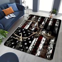 Deer Head Pattern Area Rug - For Bedroom, Entryway Mat, Dining Area, Home Decor 50x80cm