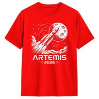 Harajuku T Shirt Beach Artemis Launch to The Moon Hipster T Shirts  Cotton Tshirt for Unisex Y2K Fun Short Sleeve Tees S