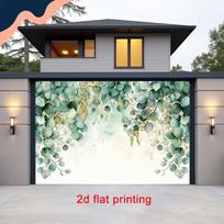 2D Watercolor Eucalyptus Garage Door Backdrop Party Photo Background Cloth 47.2x31.5inch/120*80cm