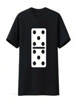 Double Five Dominoes Halloween Costume 5 Domino Game T Shirt Vintage Washed Homme Stretched Casual Soft Slightly S įvairiaspalvis