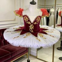 Children's Ballet Little Swan Performance Costume Girls Tulle Princess Dance Tutu Skirt 110 raudona