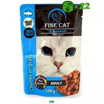 Fine Cat Adult Chunks Salmon konservuotas pašaras katėms, lašiša; 22x100g