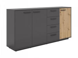Komoda Lukas, antracito sp./artisan oak, 95.5 cm x 40.5 cm x 184 cm