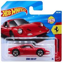 Hot Wheels Mainline Modeliukas Ferrari Dino 206 GT Red Short Card (yra Sandėlyje)