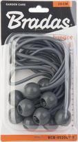 Bradas 20 cm brezento tvirtinimo gumelių su kamuoliukais rinkinys, 10 vnt. BCB-0520GY-B