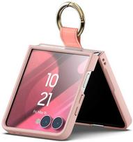Mercury Gold Ring dėklas skirtas Samsung Galaxy Z Flip7 rožinės spalvos