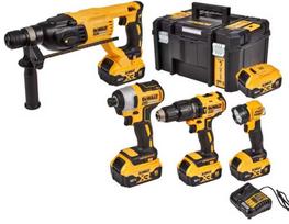 DEWALT Rinkinys COMBO 18V DCK1012P4T (DCD778, DCF787, DCH133, DCL040) 2x5,0Ah