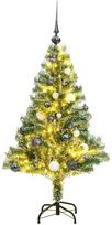 Dirbtinė Kalėdų eglutė su 150 LED, žaisliukais ir sniegu, 120cm