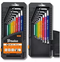 Šešiakampių raktų su rutuliniu antgaliu rinkinys HX 1,5-10 mm, 9 vnt., daugiaspalvis / ilgas, „pasidaryk pats“-HKB62-LO/BOX