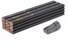 Statybiniai pieštukai + drožtukas HB 180 mm OCTAGON 12 vnt. DIY-PC2OC18GH/S12T