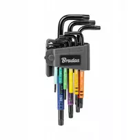 TORX TX 10-50 raktų rinkinys, 9 vnt., daugiaspalvis / ilgas, „DIY-HKT71-LO/B“