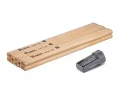 Statybiniai pieštukai + drožtukas HB 180 mm OCTAGON 6 vnt. DIY-PC2OC18WD/S6B