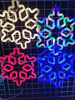 Snieguolės neoninis LED raudonas Kalėdinis žvaigždės formos papuošalas 261-8R