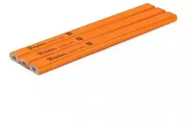 Statybinis pieštukas HB 180 mm AŠTUONKAMPIS 3 vnt. ORANŽINIS „DIY-PC2OC18OR/3B“