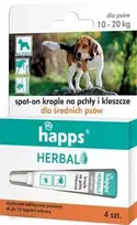 HAPPS lašai nuo blusų ir erkių vidutinio dydžio šunims (10–20 kg)