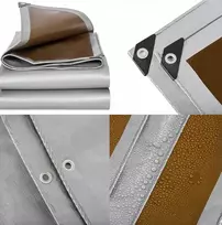 6x8 storo brezento sidabro rudos spalvos, 210 g, atsparaus šalčiui, atsparaus vandeniui, UV+++